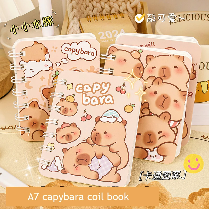 Capybara A7 Coil Notebook Padded Notebook Mini Pocket Book Diary Sketchbook School Notebooks Office Supplies Back To School