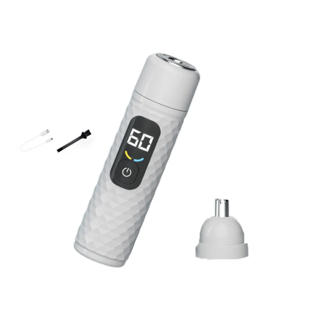 ماكينة تشذيب شعر الأنف الكهربائية 2 في 1 بشاشة رقمية مع ماكينة حلاقة كهربائية برأس قابلة للاستبدال وشحن سريع وقابلة لإعادة الشحن #1