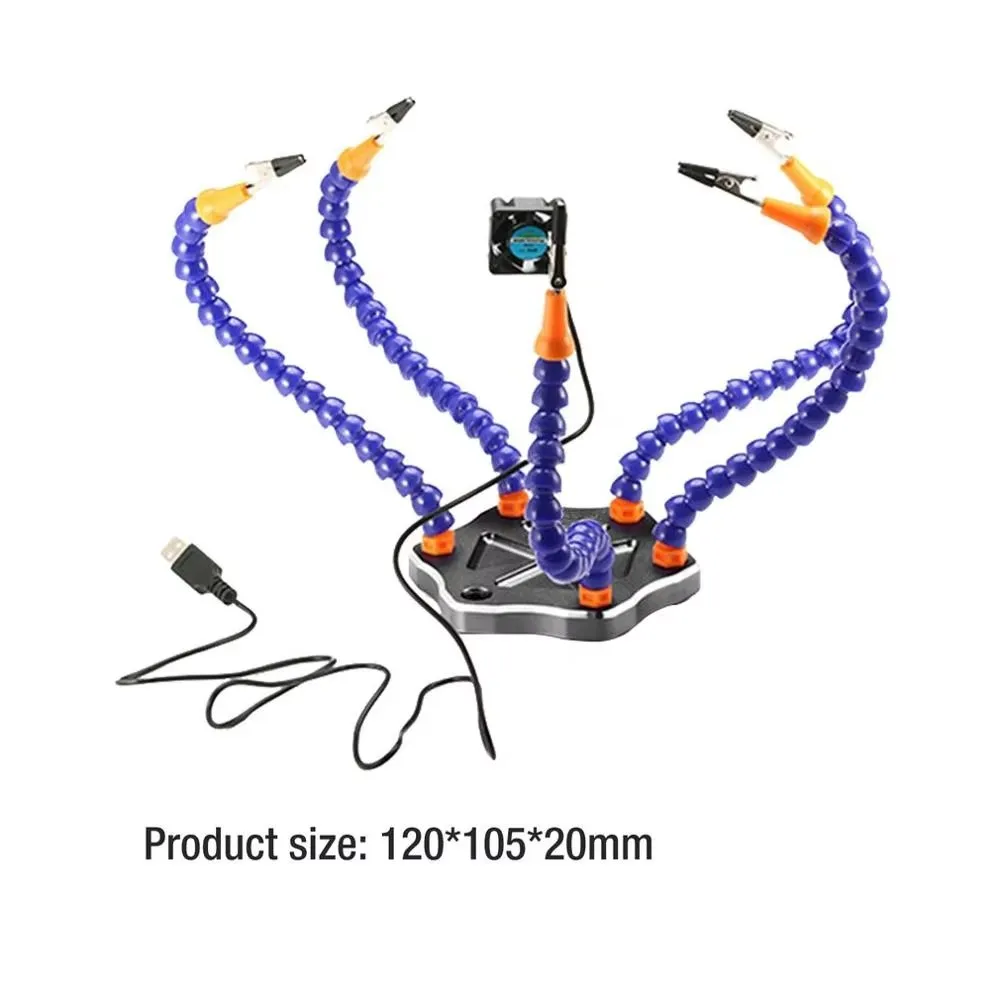 Welding Strange Third Hand Six Arm Soldering Station Helper with USB Fan DIY Kit Spare Parts for RC Drone QAV250 Parts Accessory