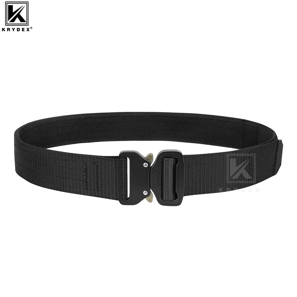 

KRYDEX Tactical Quick Release 1.5" Belt Heavy Duty Metal Buckle Balck Men Belt Outdoor Hunting Double Layers Waistband Belt