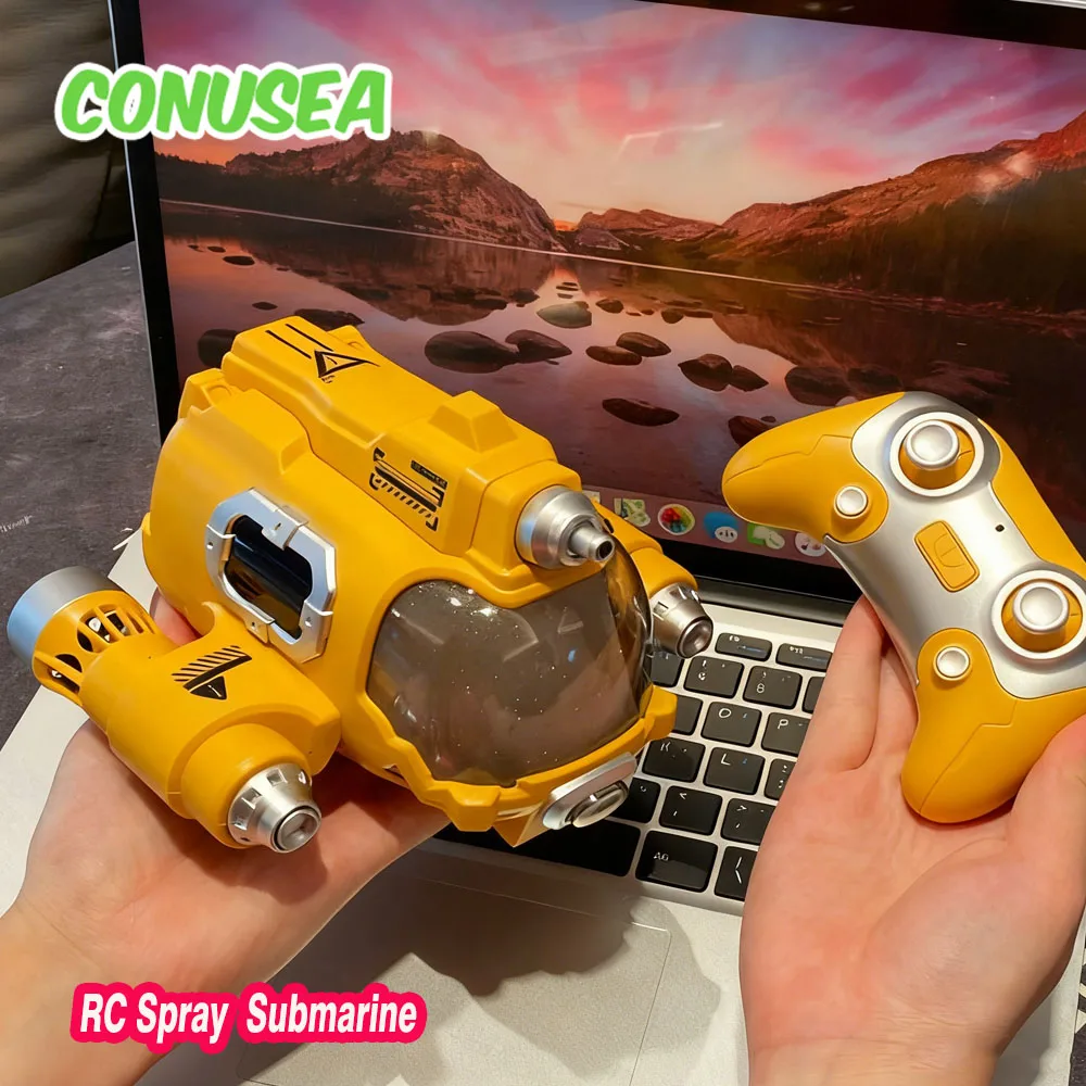 

Rc Submarine Boat with Water Gun Remote Control Boats for Pool Bathtub Water Toys Rc Ship 360 Rotation Ship Spray Water Kids