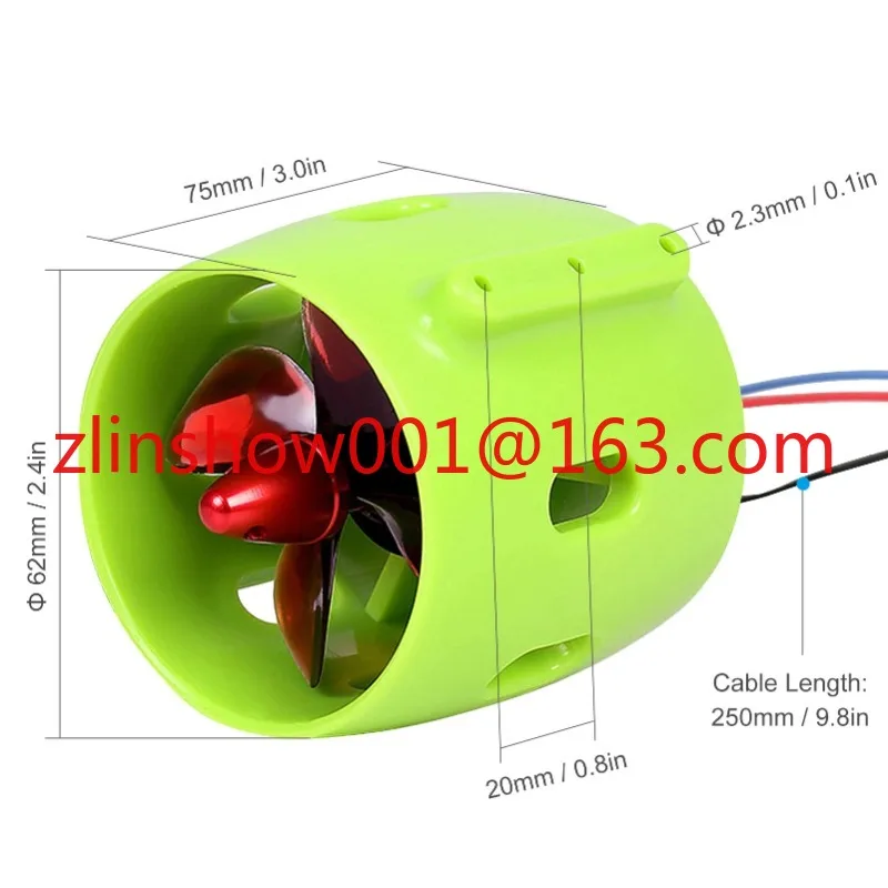 Motor sin escobillas subacuático de 1000kV en sentido horario con hélices de 4 cuchillas, 12-24V, Motor de accionamiento eléctrico impermeable para barco de cebo