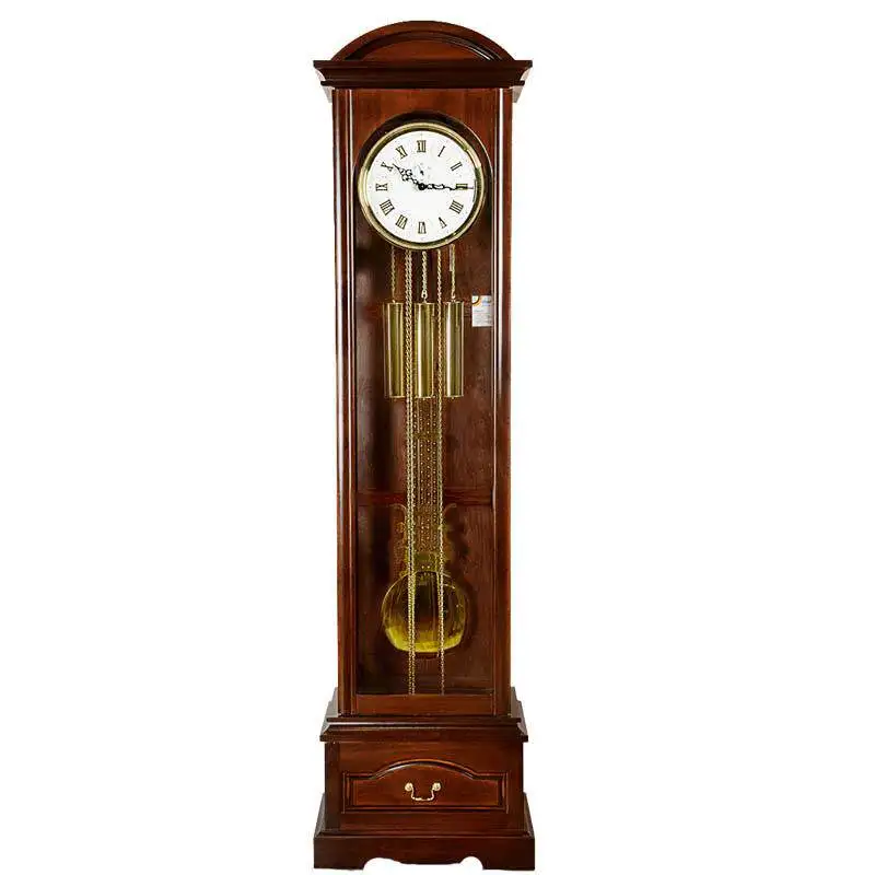 Chinese floor clock, traditional old-fashioned timekeeping machinery in the living room, floor clock with movement