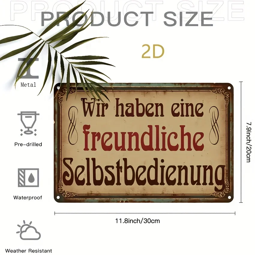 CIFBUY Vintage German Text Buffet Aluminum Wall Art Waterproof Durable Metal Decor for Kitchen Dining Room Bar Home Office Gift