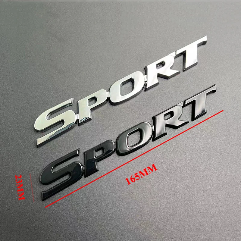 3D ABS Chrome Logo SPORT Emblem Car Letters Badge For Yaris Corolla Camry Highlander CHR Sport Sticker Trunk Accessories