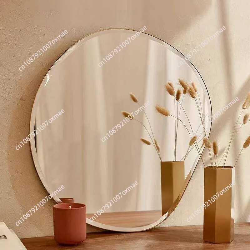 Wall Hanging Mirror Bathroom Entrance Wall Decorative Mirror Irregular Lake Mirror