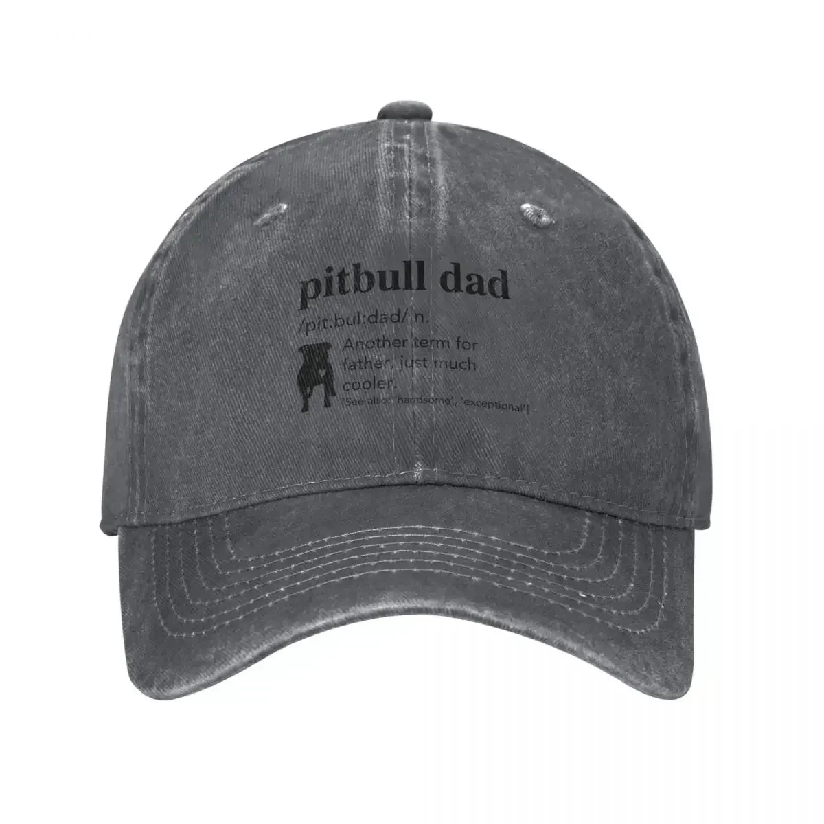 New Pitbull Dad Definition - Pit Bull Dad - Pitbull Dad Gift Baseball Cap Hood Golf Hat Trucker Hats For Men Women's