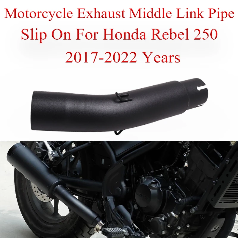 

Выхлопная труба среднего звена мотоцикла Moto Escape для Honda Rebel 250 2017-2022 2023, модифицированный глушитель из нержавеющей стали