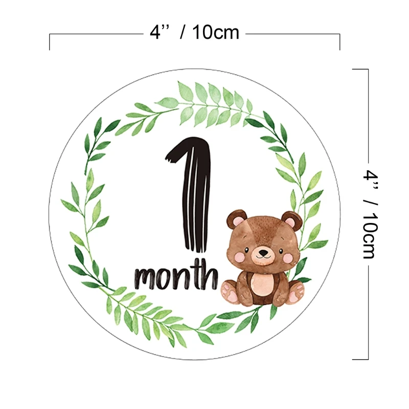 Baby Monthly Record Cartoon Animal Floral Print Stickers Memorial Month Stickers