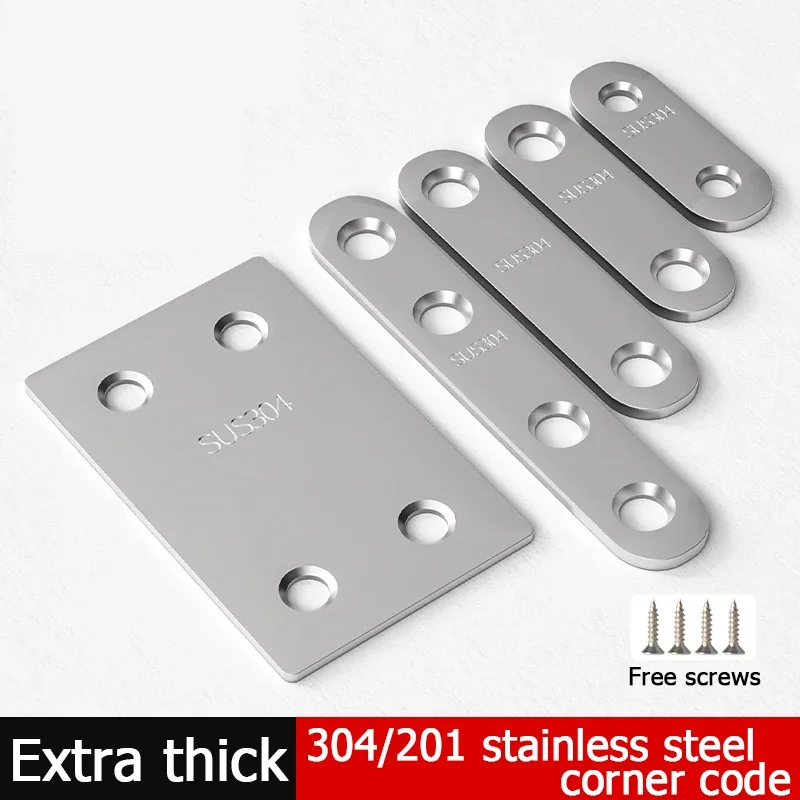 10PCS Stainless Steel Right Angle Corner Bracket L Shaped Bracket Repair the Flatness DIY Hardware Furniture Fastener Connector
