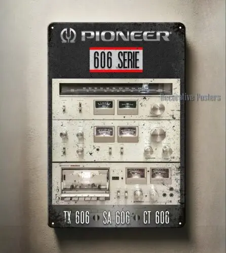 606 Vintage Audiophile Hi-Fi-Verstärker Metallposter - 20x30cm Blechschild aus Aluminium