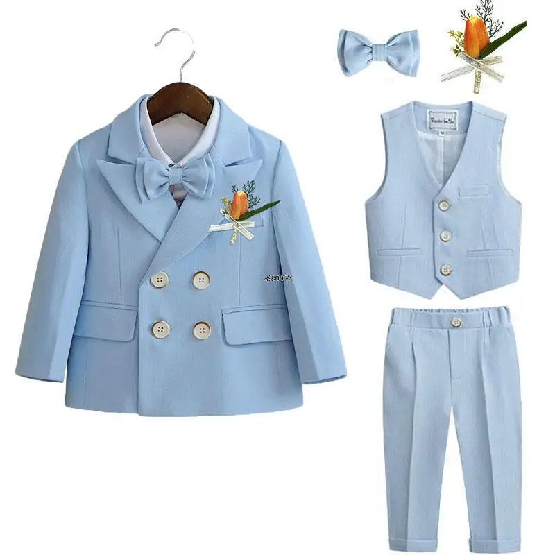 

Little Boys Photography Suit Children Wedding Dress Kids Stage Performance Blazer Suit Baby Birthday Formal Ceremony Costume