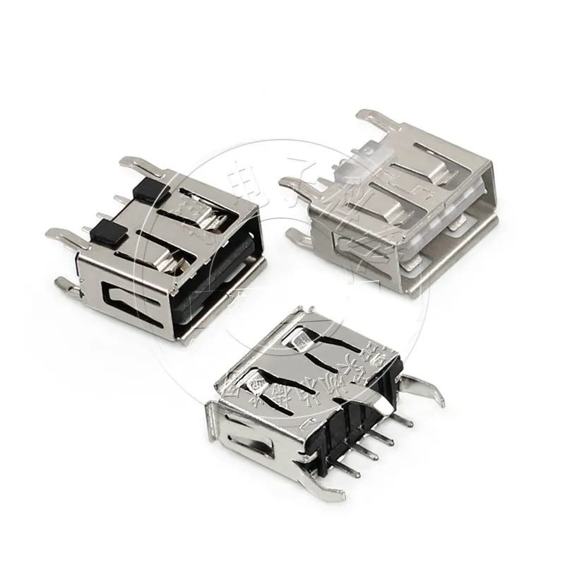 USB A-type female vertical plug-in car USB black glue/transparent 4-pin socket High quality