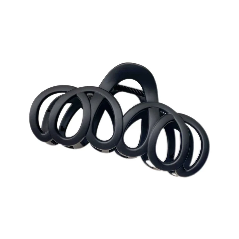 مخالب شعر نسائية كورية مجوفة بلون سادة، مشابك شعر بسيطة ومتعددة الاستخدامات، إكسسوارات شعر كبيرة عصرية للفتيات #5