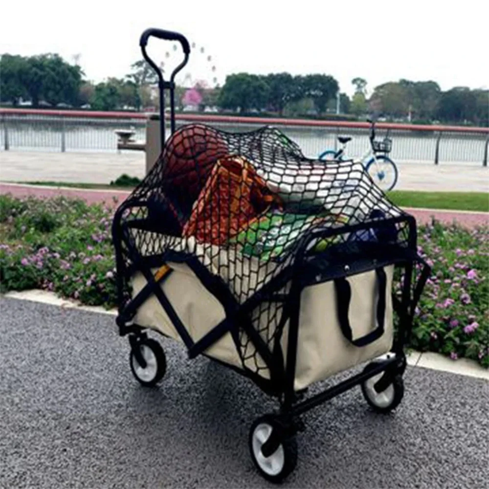 Wagon Cargo Net สําหรับพับ Wagon,รถเข็นชายหาด,สวนรถเข็นสุทธิยืดหยุ่น Heavy Duty ไนลอนสุทธิ 6 ตะขอ