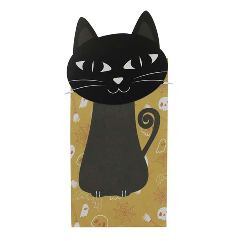 12/24Pcs Halloween Thema Papier Geschenk Tasche Für Süße Spinne Katze Bevorzugung Öl Beweis Lebensmittel Geschenk Verpackung Einkaufstaschen party Dekoration – Detail 8