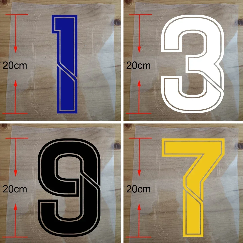 Customize High 20cm Number Patches Iron On Stickers Heat Transfer PU Printing Customized numbers for jerseys Athletic Wear