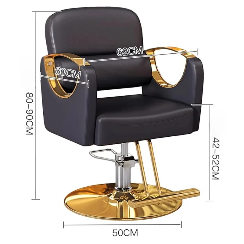 Saloon Salon Beauty Barber Chair Luxury Gold Cheap Designed Chair Classic Leg Rest Advanced Modern Cadeira De Barbeiro Furniture