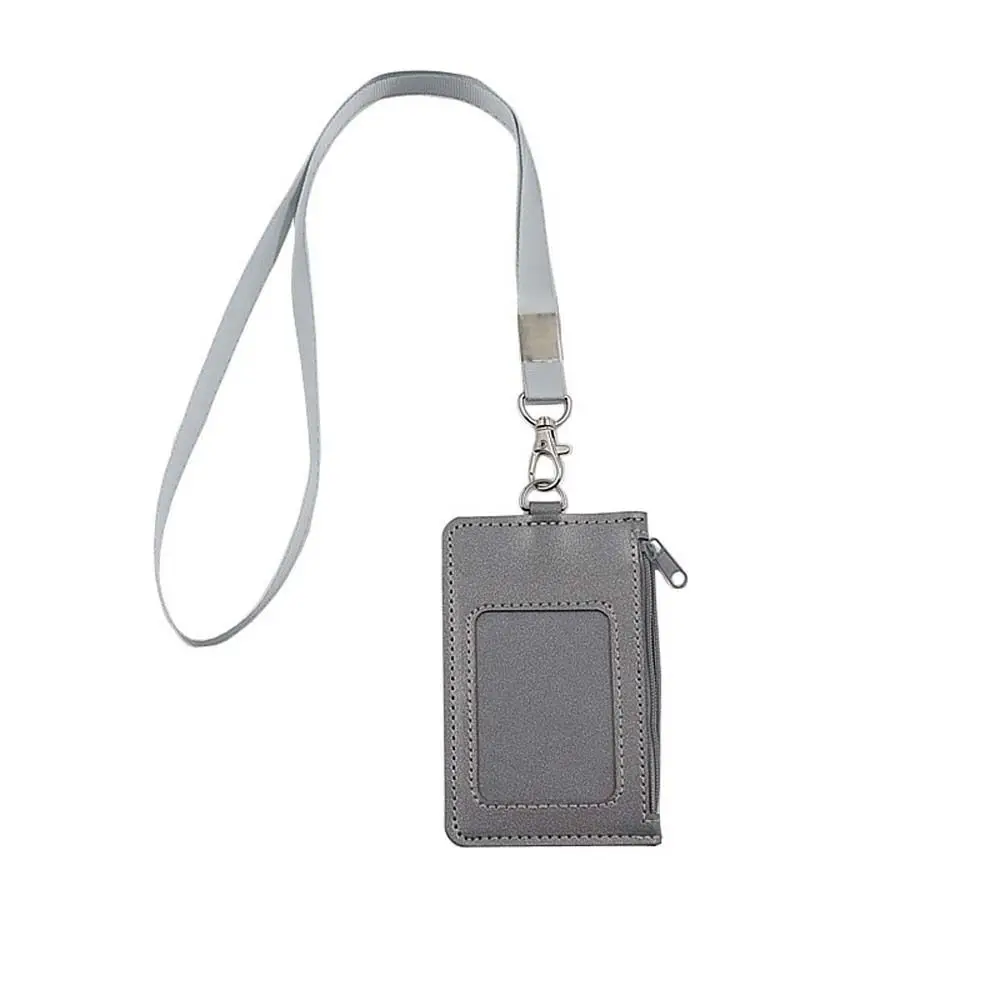 

Lanyard ID Card Holder Office Supplies Badge Holders ID Holders with Neck Strap Wallet PU Leather Zipper Coin Purses Work