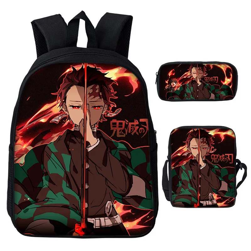 

Hot Selling 3D Anime Demon Slayer Peripheral Cartoon Set Class Student Backpack Backpack Children's School Bag Mochila Niño