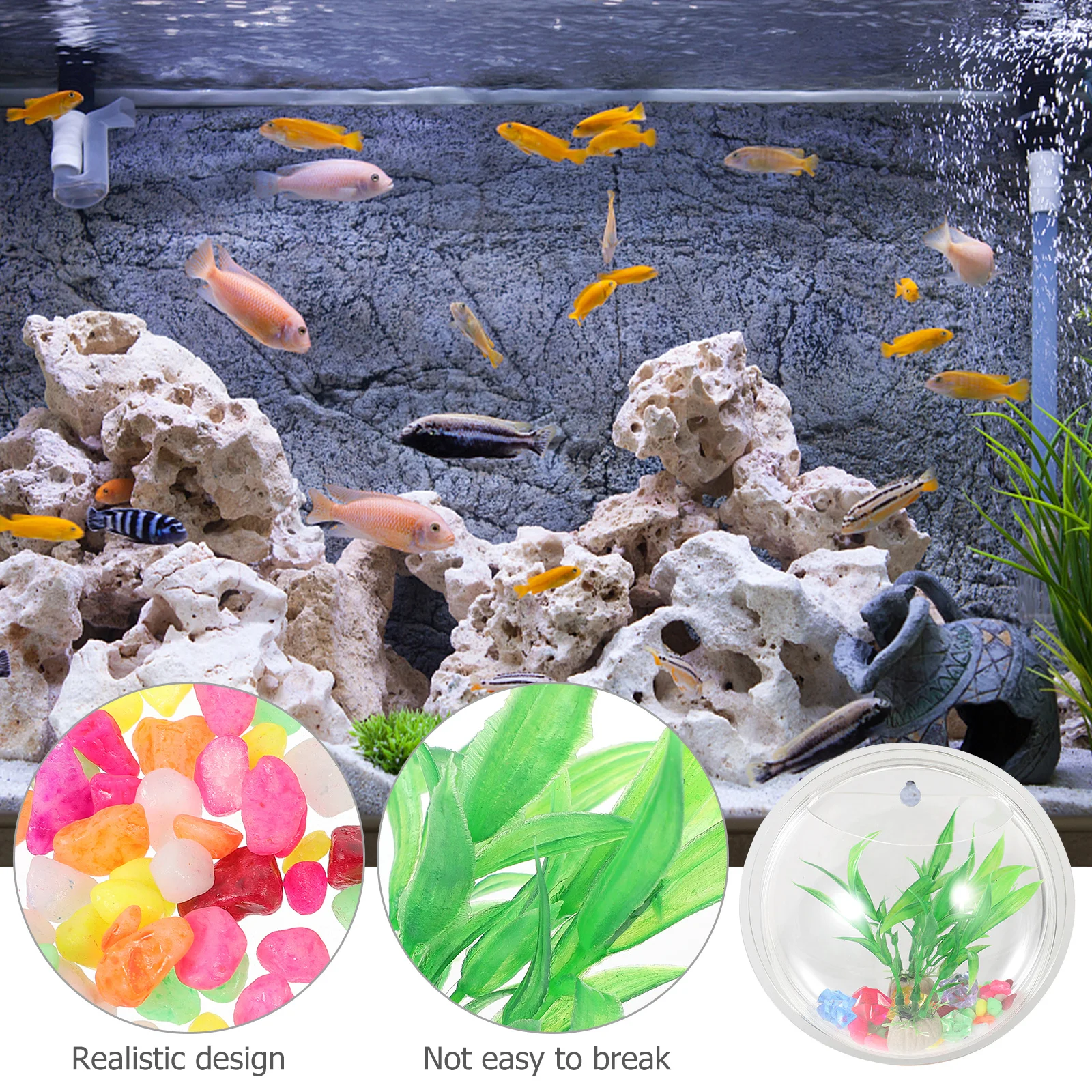 

Wall-Mounted Acrylic Vase Creative Design Flower Arrangement Holder Home Wedding Party Decor Fish Bowl Vintage Style Small