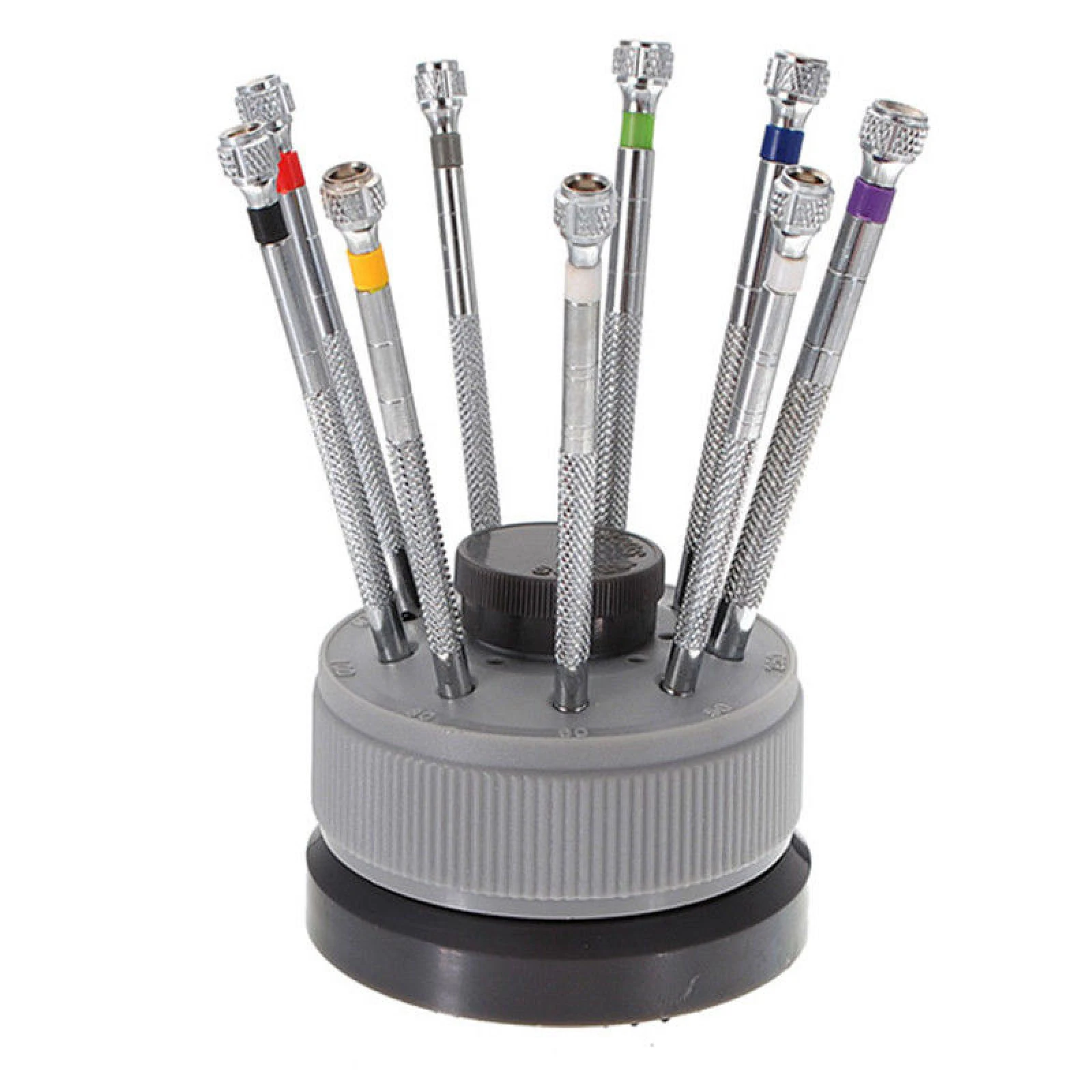 9Pcs Precision Screwdriver Set with Rotating Stand & 9 Blades, Interchangeable Bits for Watch Eyeglass Repair Kit