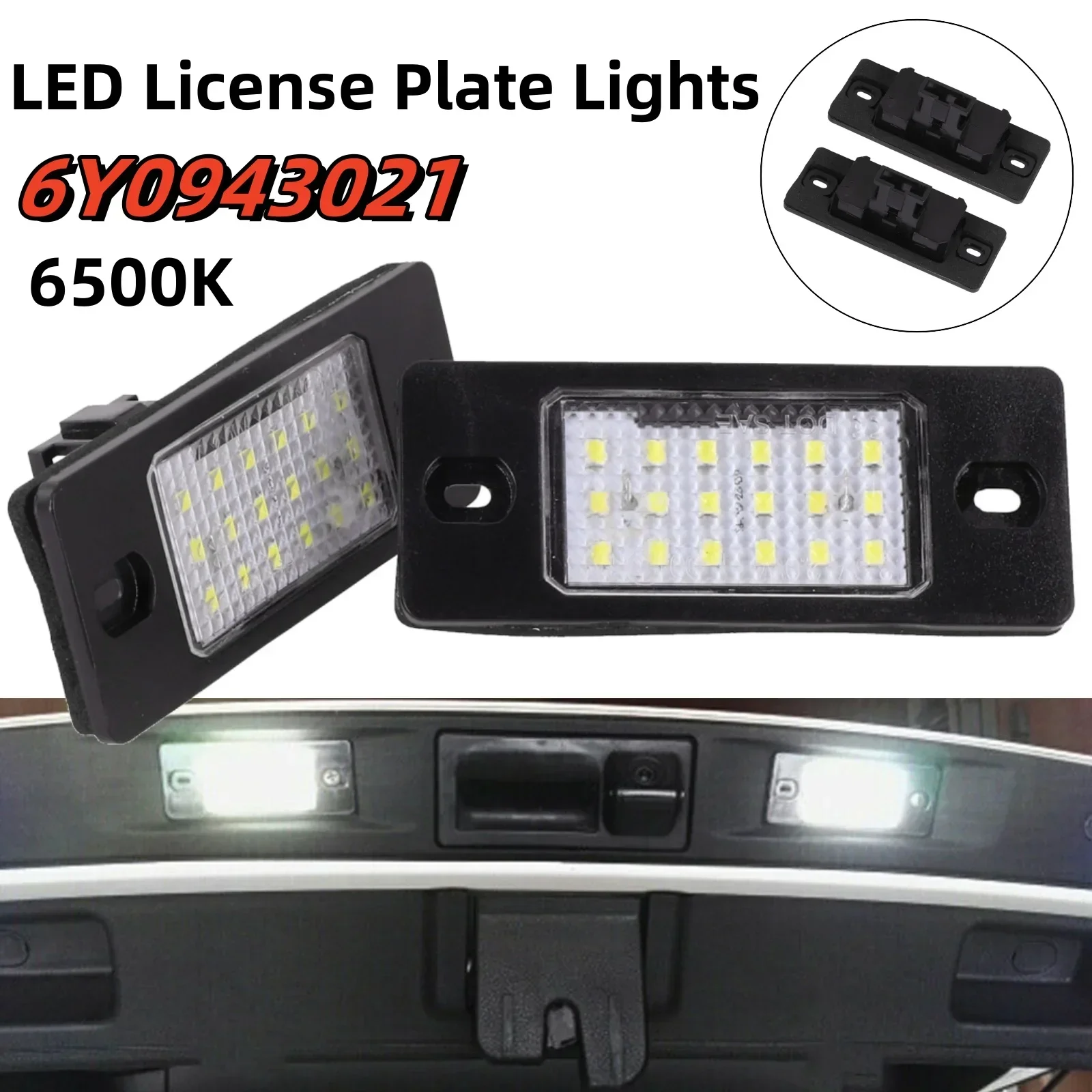 

2X License Plate Lights 6Y0943021 For Skoda 1999-2007 For Fabia For Mk1 6Y 6500K For CAN-bus White LED Signal Light Accessories