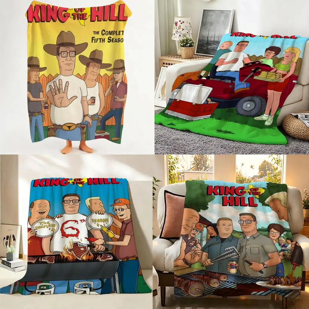 Cartoon K-King o-of t-the H-Hill Throw Flannel Throw Blanket Suitable for Sofa、Living Room、Bedroom