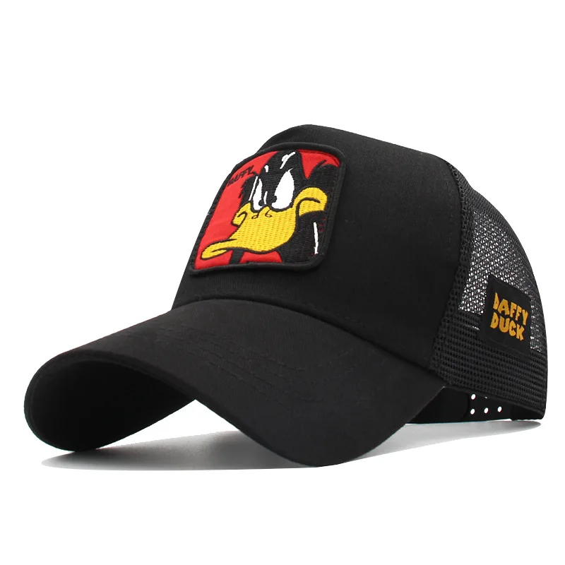 Gorras de béisbol con dibujos animados para hombre y mujer, gorro de malla con bordado de pato, estilo Hip Hop, Snapback, para exteriores