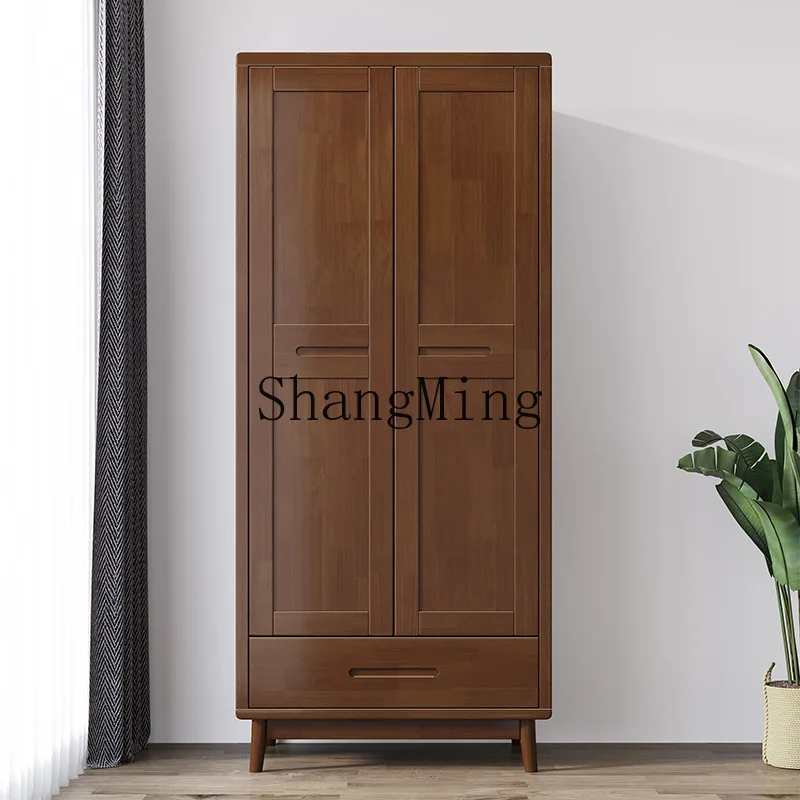 

ZYY solid wood rattan wardrobe simple modern home bedroom storage cabinet with drawers with wardrobe