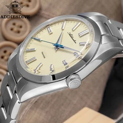 ADDIESDIVE 36mm Men's Watch Reloj Hombre 10Bar Diving Synthetic Sapphire VH31 Movement 316L Stainless Steel Quartz Watch