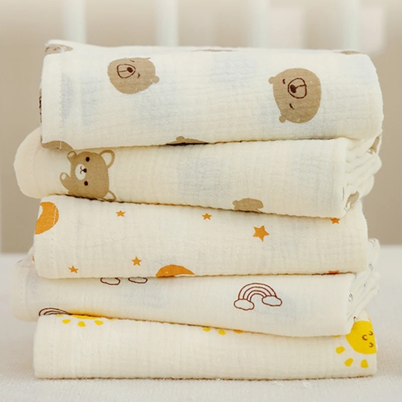 

Soft and Comfortable Baby Blanket for Newborns Cartoon Floral Print Muslin Diaper Swaddles Wrap Cloth Nursing Towel