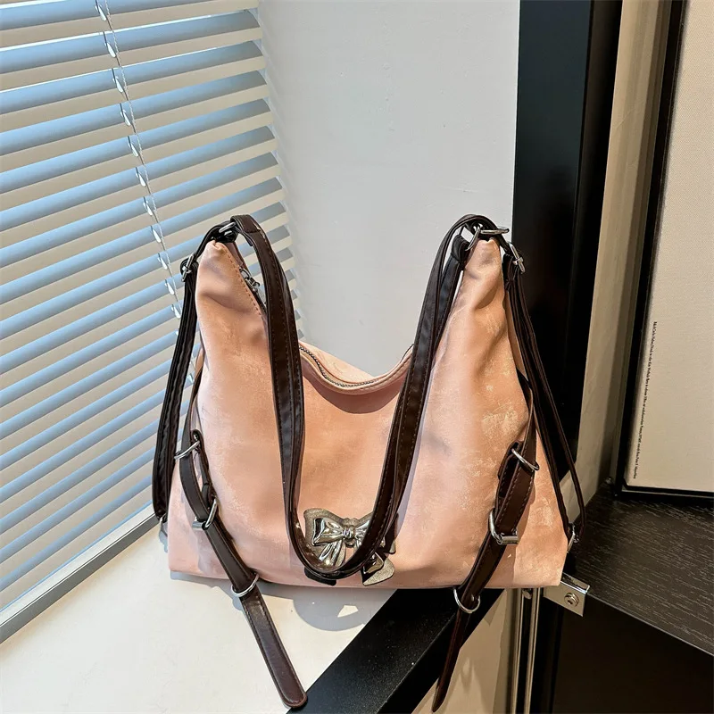 

2025 Elegant Butterfly Tote Bag for Women Versatile Commuter Shoulder Backpack Luxury Textured Handbag Fashionable Work Purse