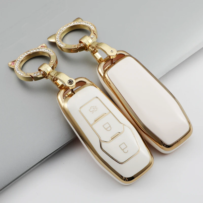 

TPU Car Key Case for Ford Mondeo 3 4 5 MK3 MK4 MK5 Focus 3 4 Ranger S C Max Explorer Fiesta Keys Cover Fob Keychain Accessories
