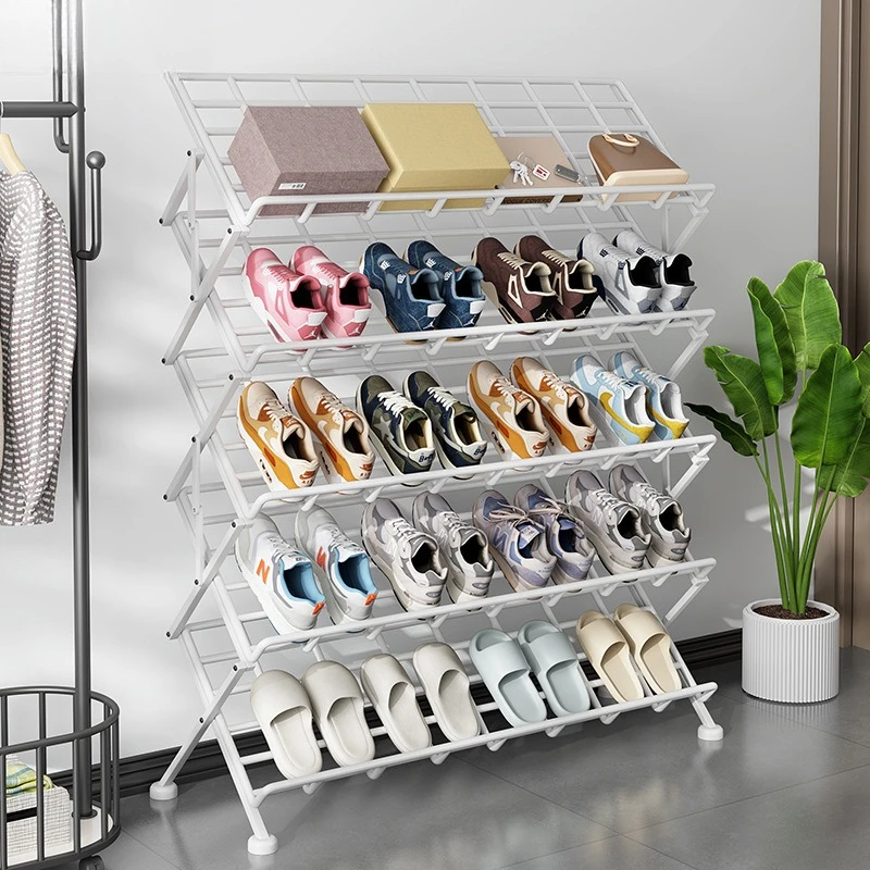 Foldable Shoe Rack for Home No Assembly Needed Multi Layer Storage Shelf for Shoes Toys