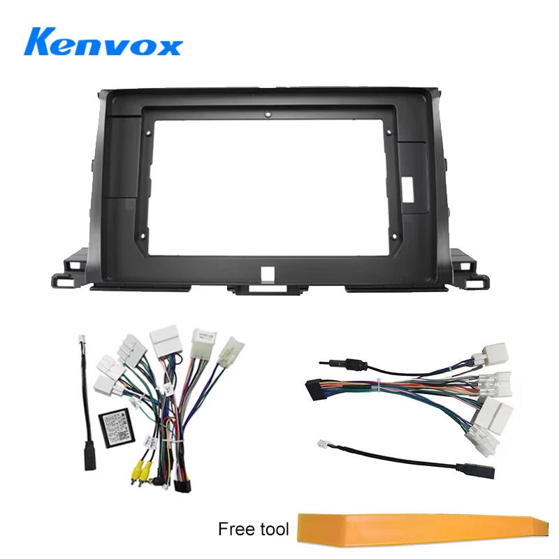 10.1 Inch Car Radio Fascia For Toyota Highlander 14 -18 Android GPS MP5 Player Casing Frame 2 Din Head Unit Dash Cover Panel