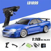 LDRC 1899/A99 RTR 1/18 2.4G RWD RC Car Drift GTR R34 Gyro LED Light On-Road Full Proportional Alloy Body Shell Racing Vehicles M