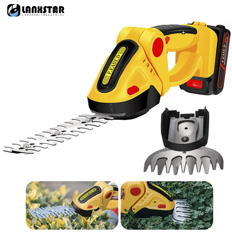 2 in 1 Electric Hedge Trimmer 36V Cordless Household Lawn Mower Garden Tools Battery Rechargeable Weeding Shear Pruning Mower