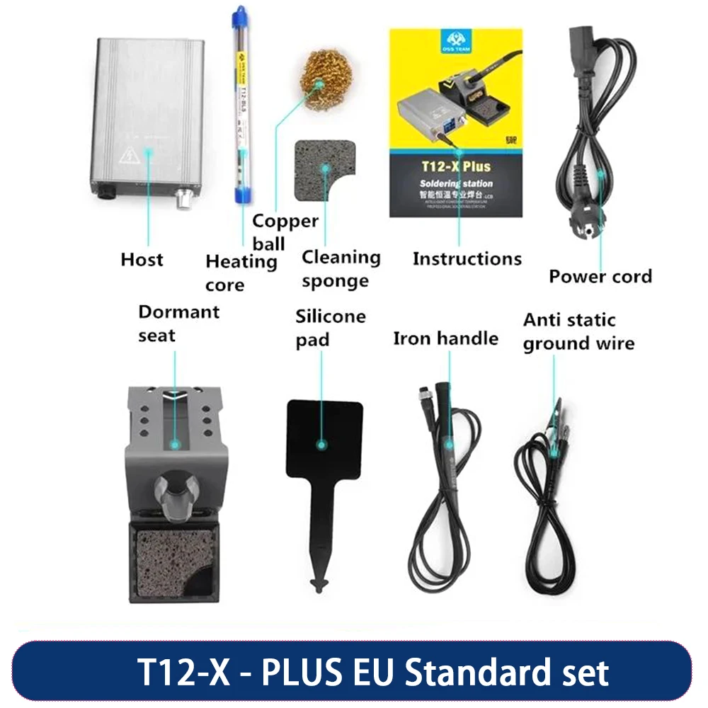 oss T12-X Plus Soldeerstation 75W Digitale Display Constante Temperatuur Met T12 Tips Voor Reparatie Van Mobiele Telefoons Lasgereedschap