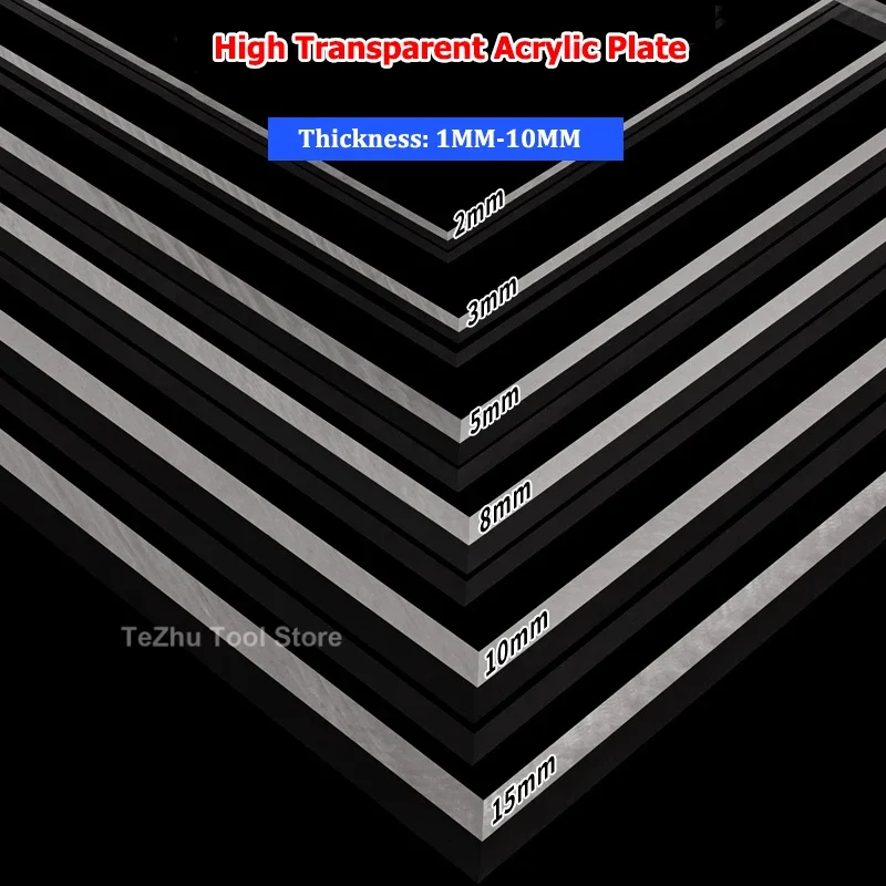 High Transparent Clear Plastic Sheet Acrylic Board Thickness 1/1.5/2/3/4/5/6/8/10mm Can Customized Processing