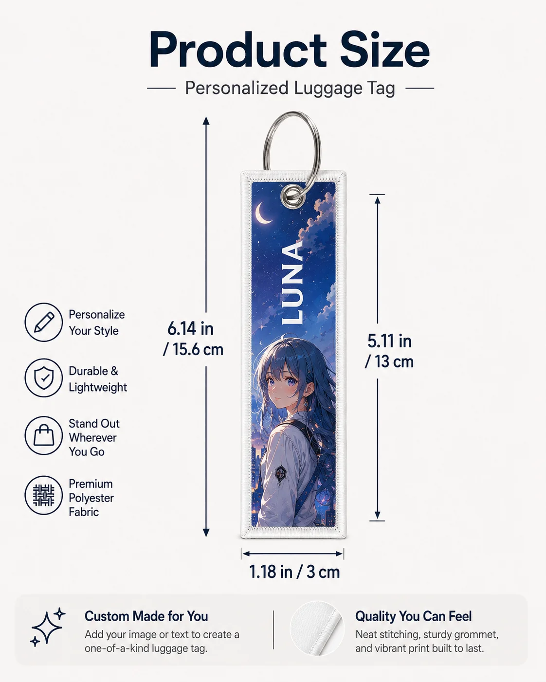 Custom Luggage Tag Personalized Logo Name ID Label for Travel Suitcase Bag Backpack Accessories Gift