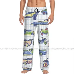 Cute Car School Collection Cartoon Cars Mens Pajamas Pyjamas Pants Lounge Pants Sleep Bottoms