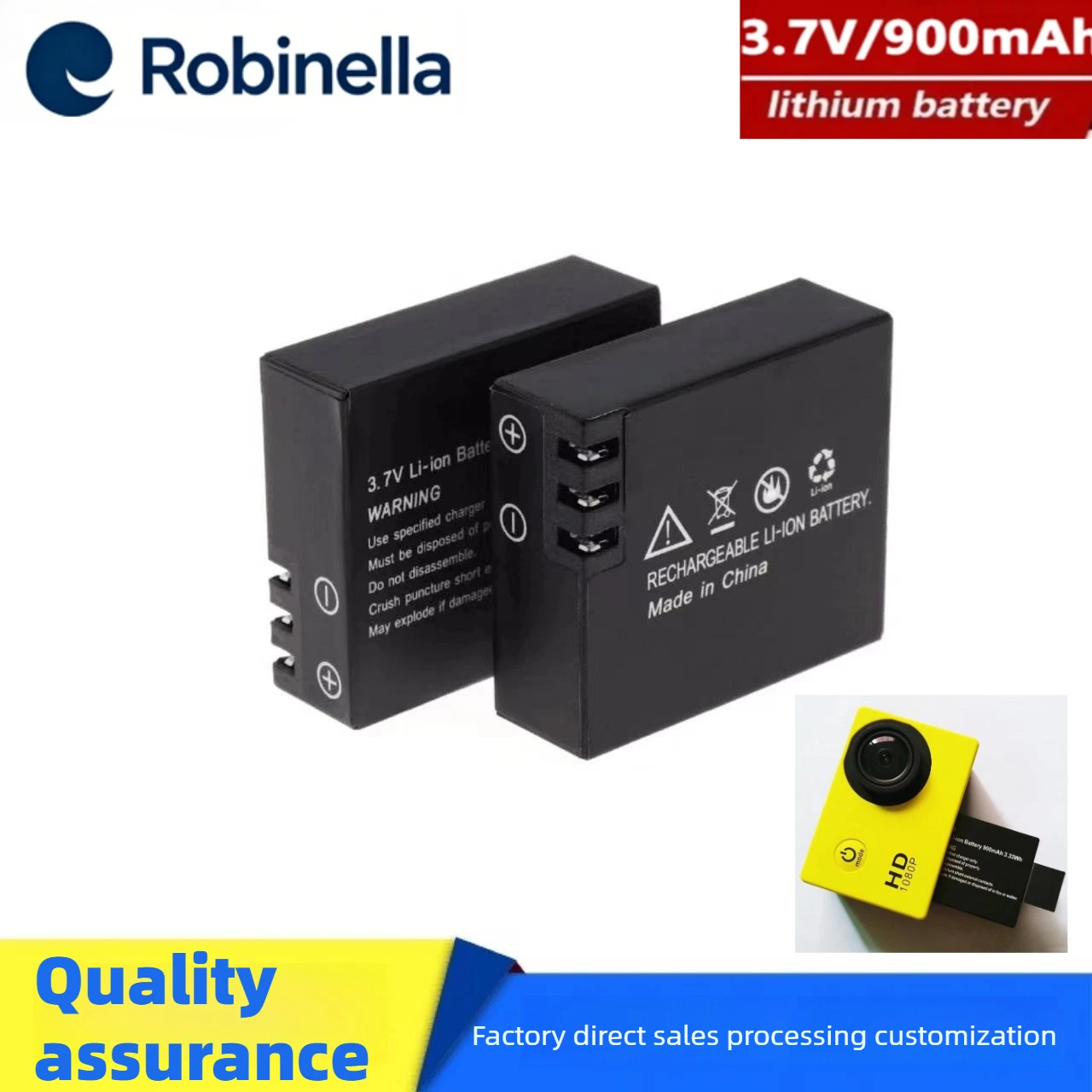 3.7V 900mAh Rechargable Camera Battery for SJCAM SJ4000 WiFi SJ5000 WiFi SJ6000 SJ7000 WIFi M10 SJ5000x Sport Action Camera DV