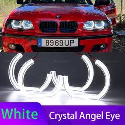 M Style Horseshoe White Acrylic Ring Angel Eyes DTMLED for BMW 1 2 3 4 5 6 7 series E38 E39 E60 E53 E46 E90 E91 E92 E93