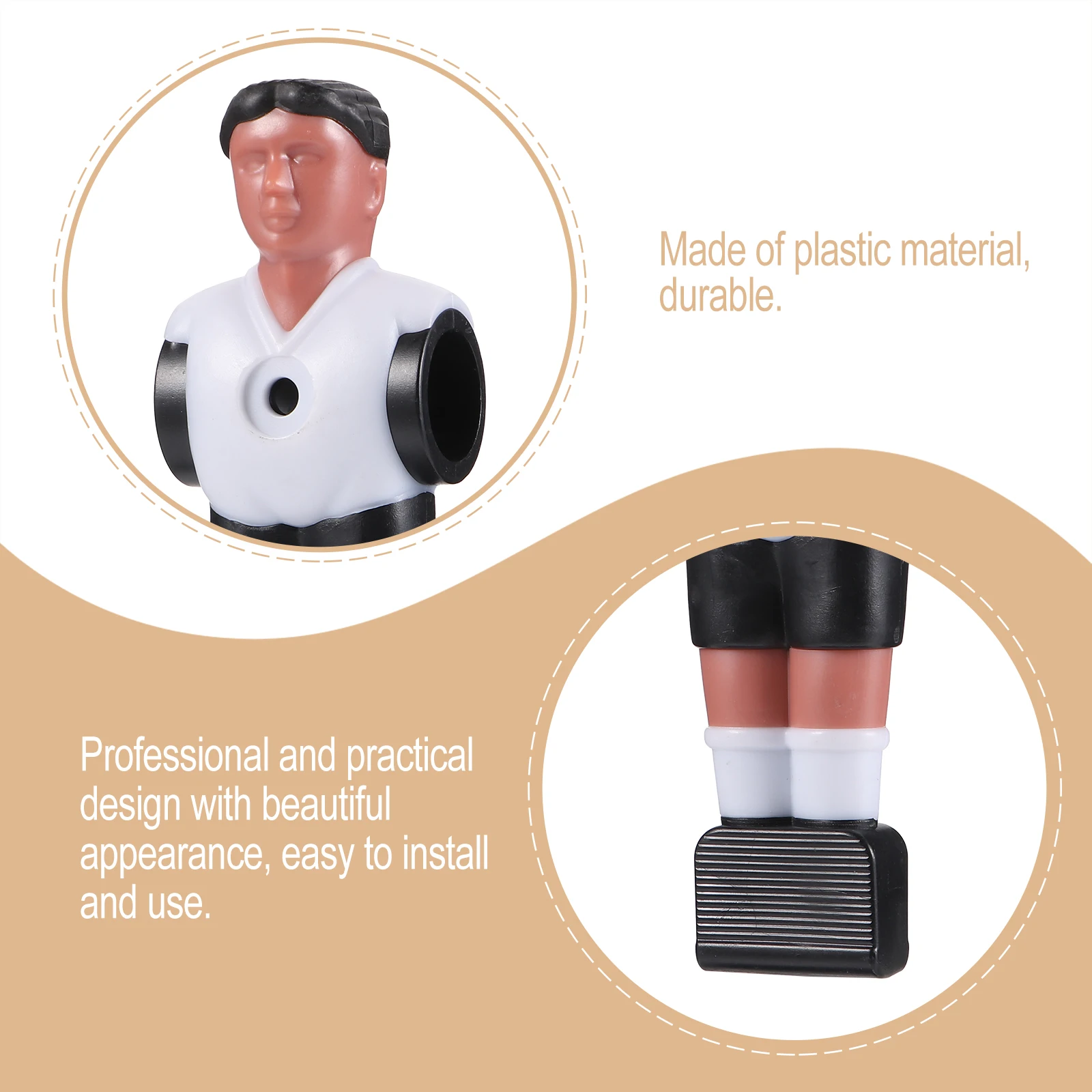 

10pcs Football Machine Accessories Foosball Soccer Players Plaything Replacement Table Football Men Durable Easy Install No