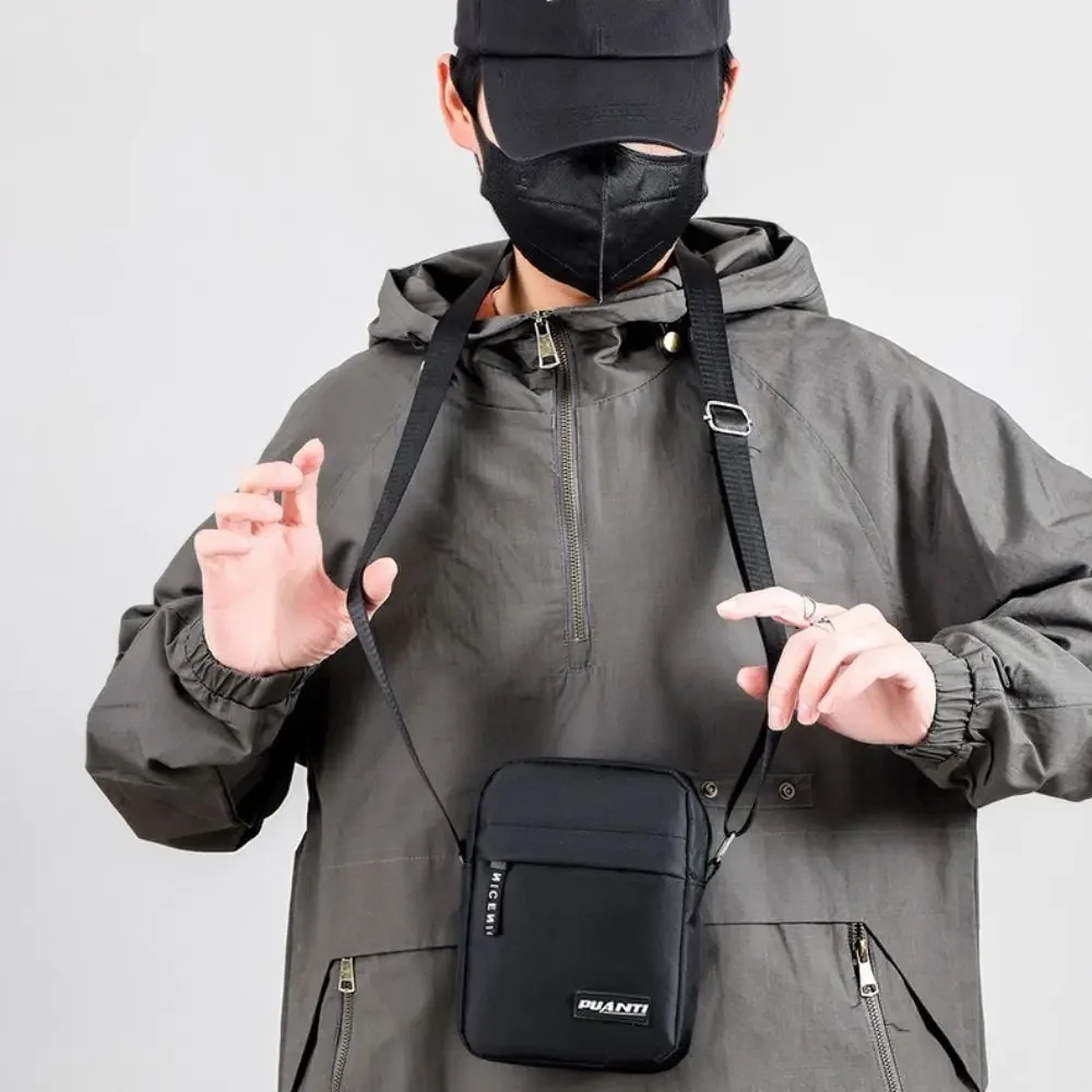 

Nylon Shoulder Bag Men Solid Color Crossbody Bag Casual and Fashionable Retro Messenger Bags Men's Casual Bussiness Handbags