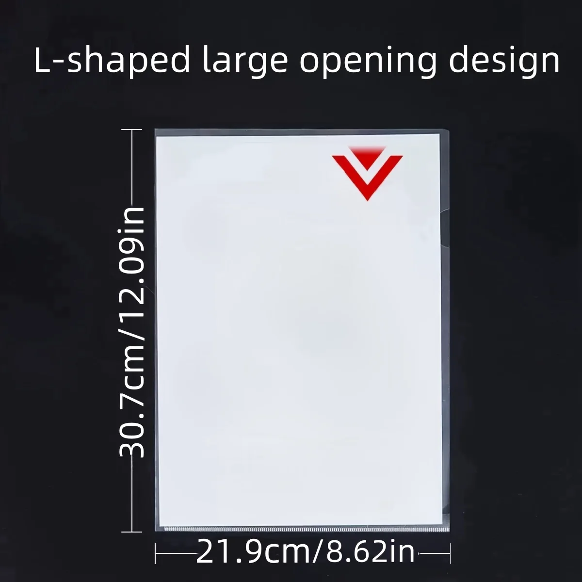 10 stuks A4 transparante L-vormige bestandsmappen - waterdichte en duurzame PP-documententassen voor kantoororganisatie en herbruikbaar