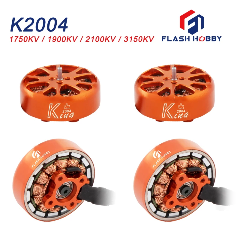 

FLASHHOBBY KING K2004 3150KV 2100KV 1900KV 1700KV 3-6S бесщеточный двигатель для FPV беспилотных дронов Cinewhoop, запчасти для самостоятельной сборки