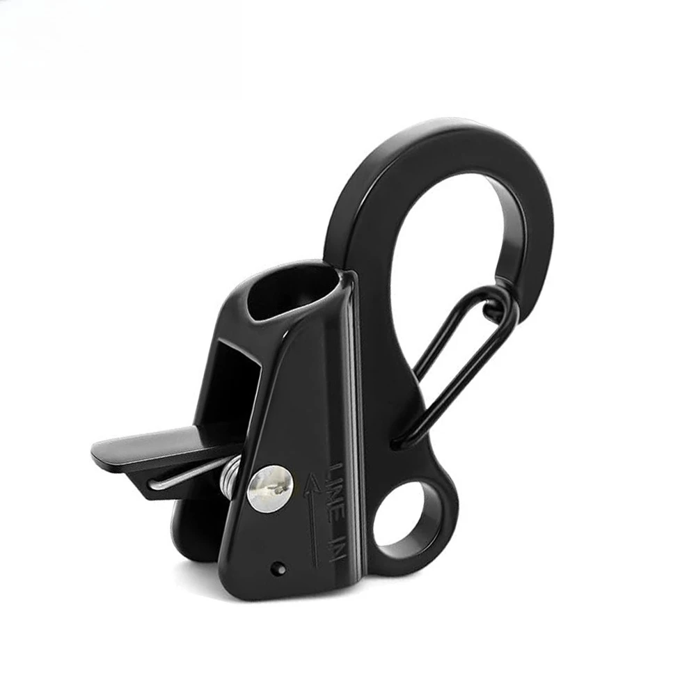 Black Stainless Steel 304 Quick Thread Rope Hook, Fender Spring Hook Adjustable Sliding Boat Anchor Hook