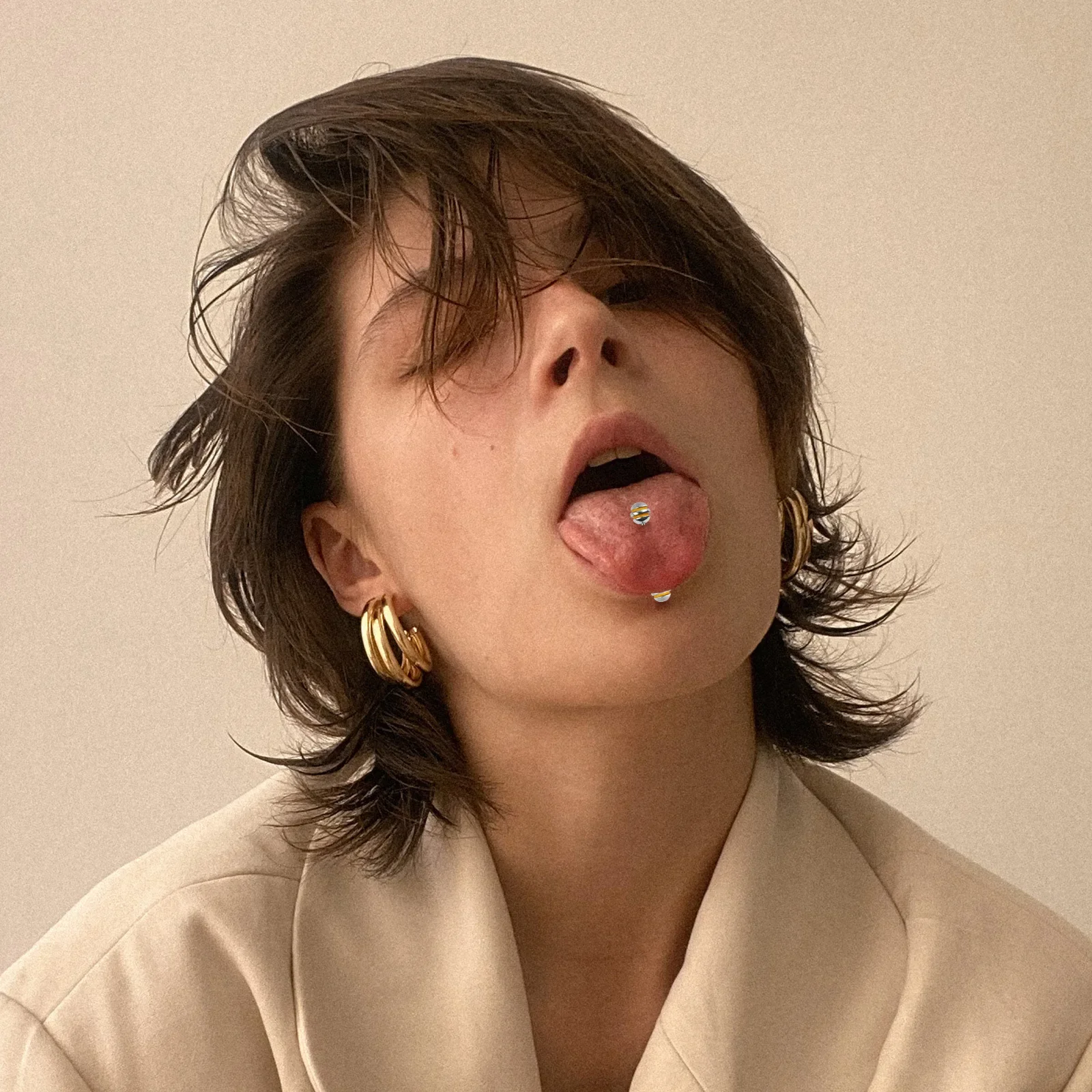 ثقب لسان من الفولاذ المقاوم للصدأ ، مسمار لسان ، حلقة حليب ، دمبلل ، كرة مزدوجة ، حلقة حلمة ، مجوهرات ثقب جسم الإنسان ، جديدة